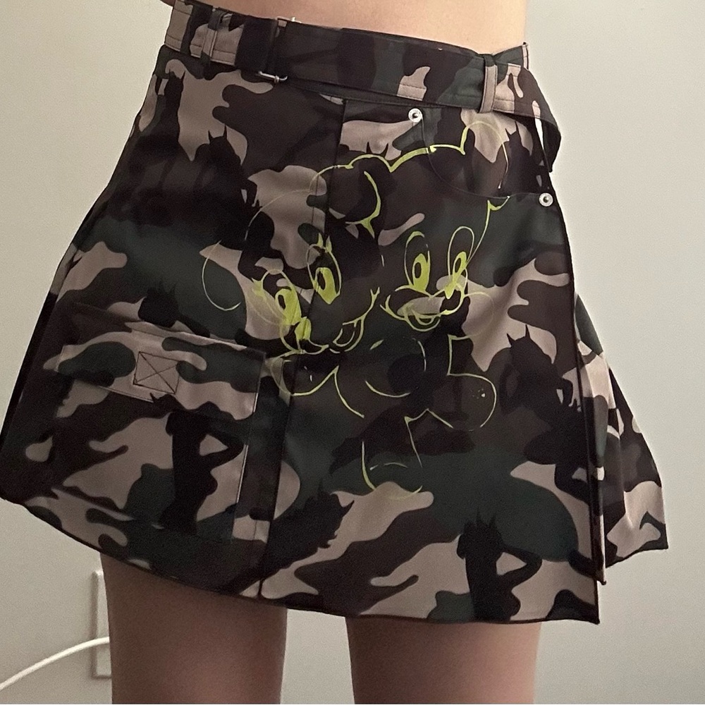Heaven by Marc Jacobs Camouflage Skirt with Cartoon Print